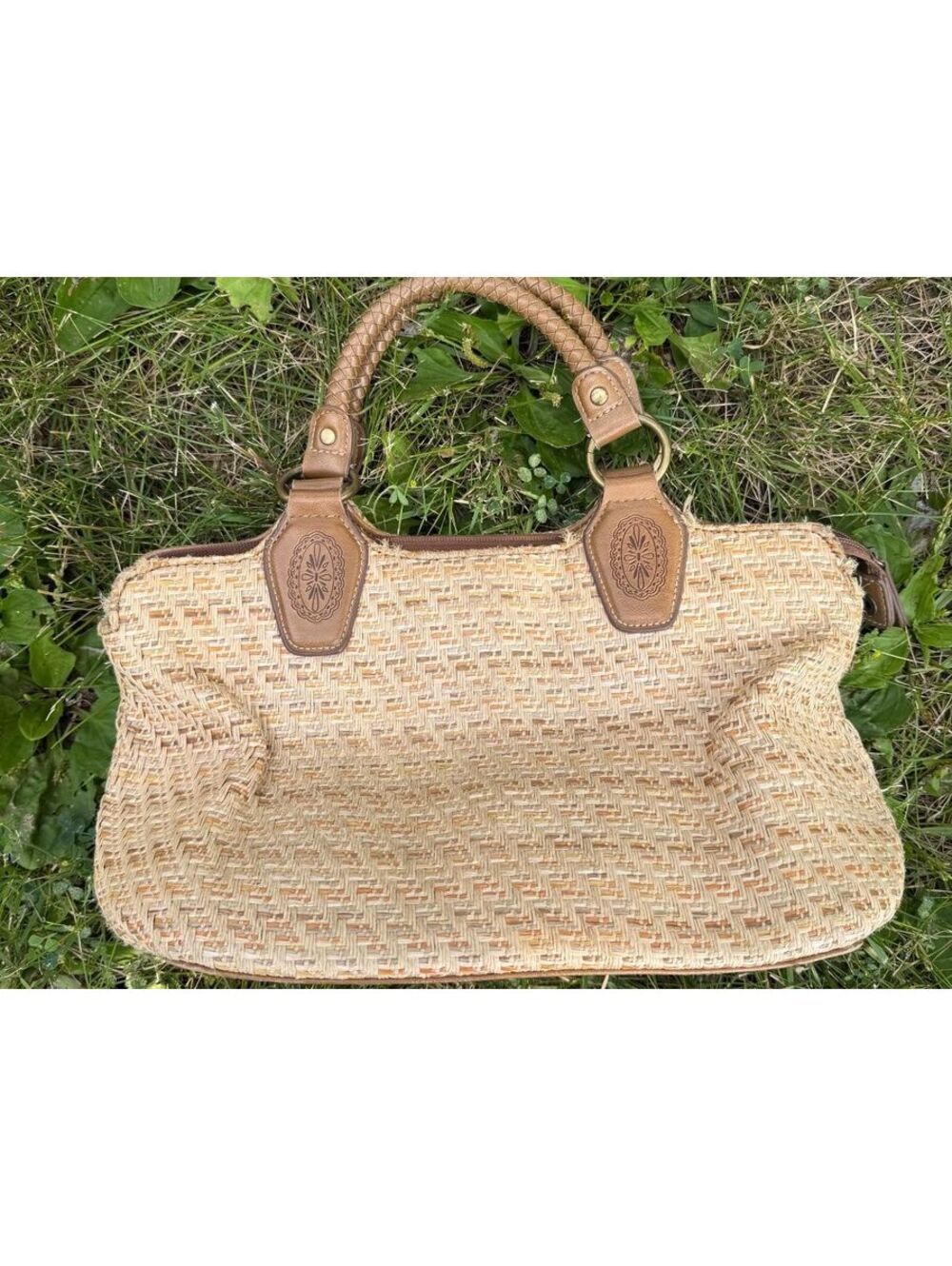 Vintage Relic Rafia Nautical Beachy Boho Cottage, Grandma Core classic Purse